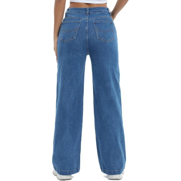 Women High Waist Jeans Cotton Spandex Casual Tummy Control Slim Fit - Picture 2 of 5